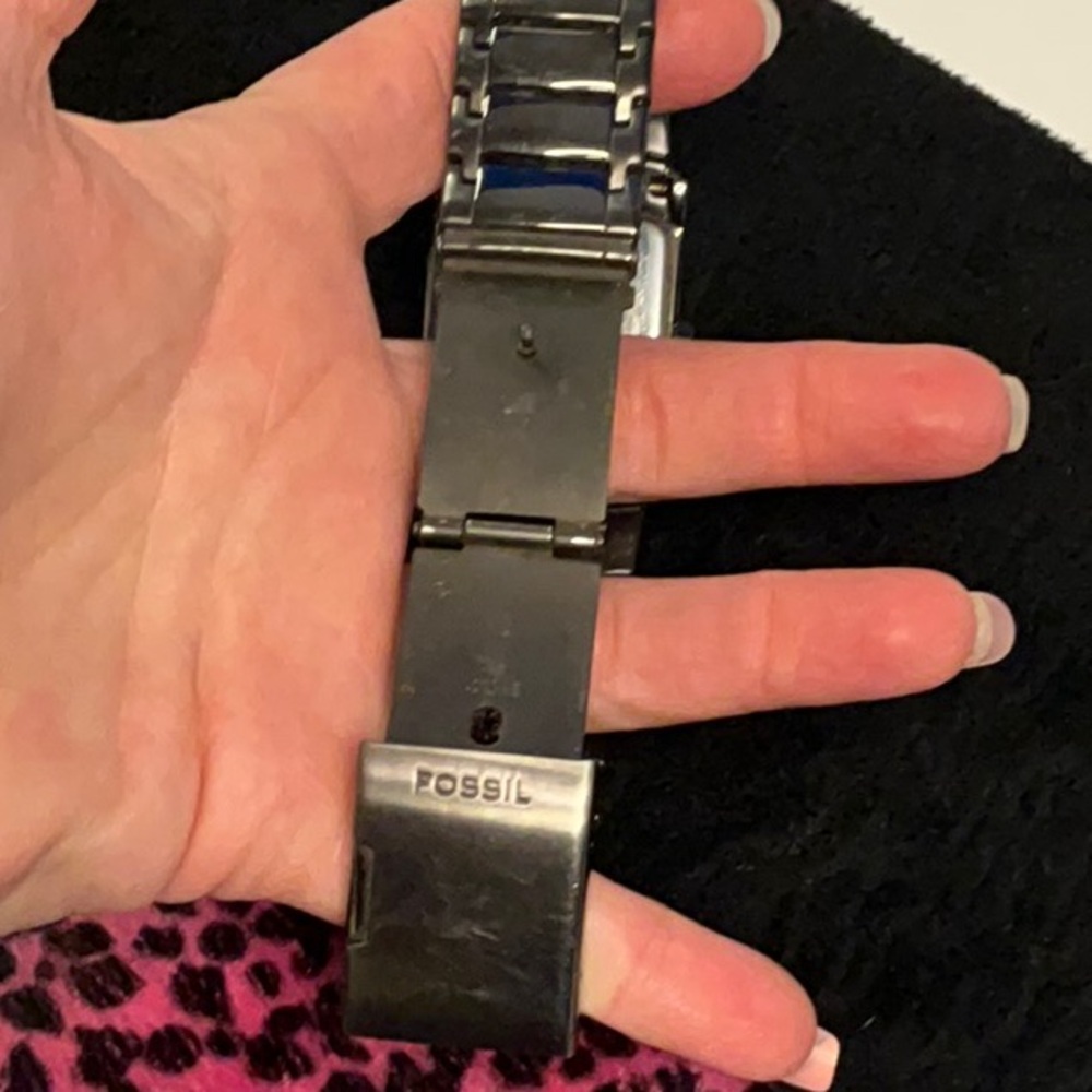 Fossil Arkitekt Unisex Silver Rectangular Watch Gunmetal Stainless Steel - Picture 3 of 5